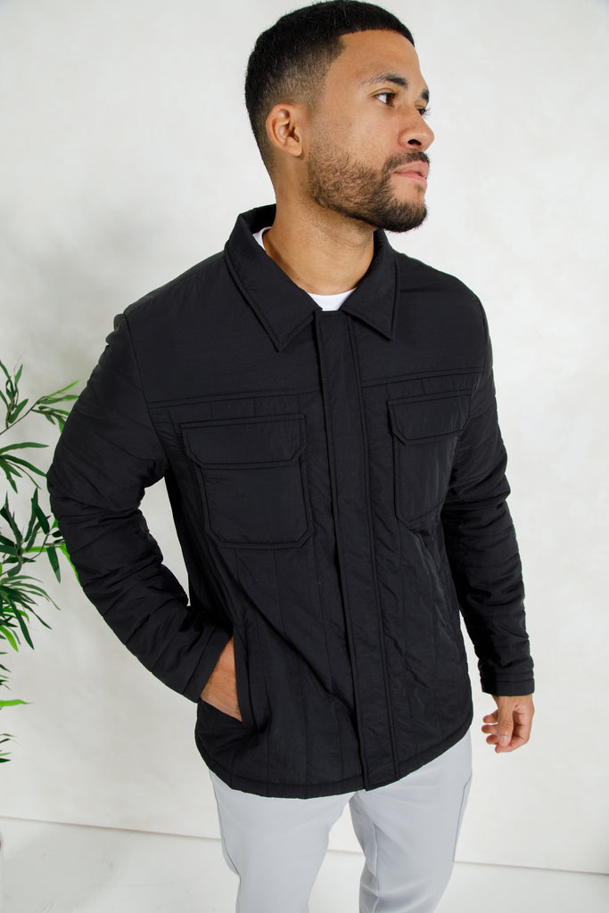 Soft Crinkle Quilted Jacket - Black