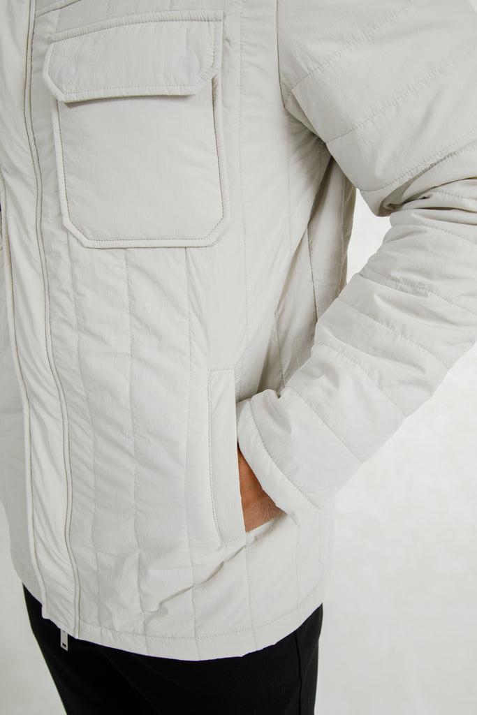 Soft Crinkle Quilted Jacket - Grey
