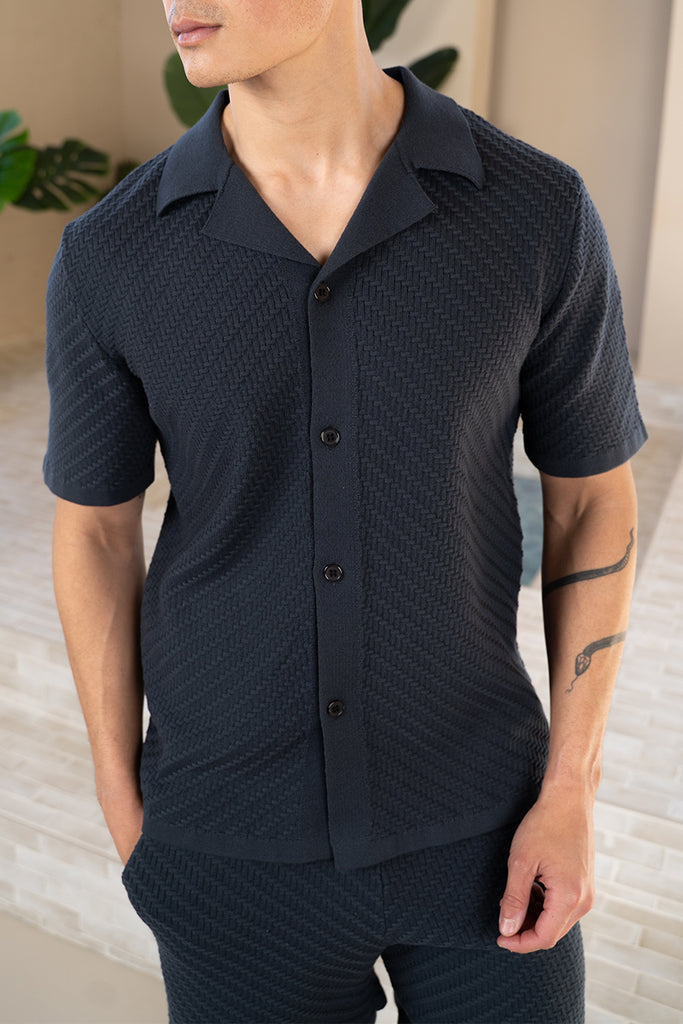 Herringbone Short - Charcoal