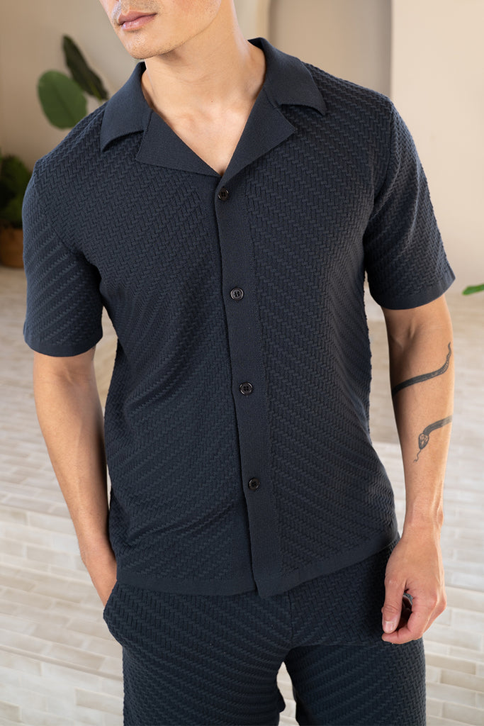 Herringbone Short - Charcoal