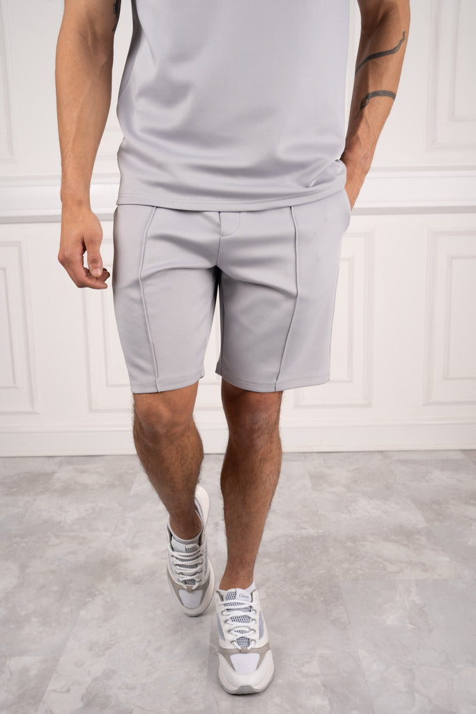 Premium Scuba Pintuck Shorts - Grey