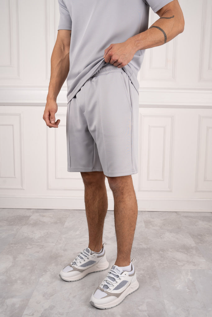 Premium Scuba Pintuck Shorts - Grey
