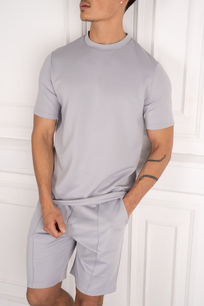 Premium Scuba Pintuck Shorts - Grey