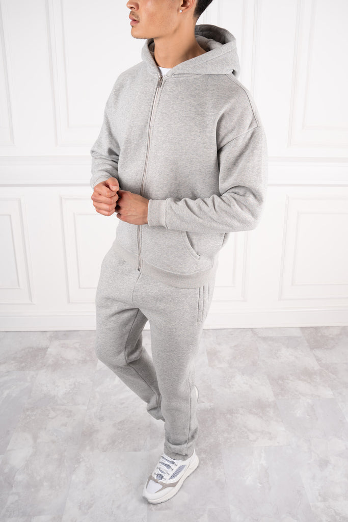 (Different leg length verison) Premium Luxe Straight Leg Jogger - Grey Marl