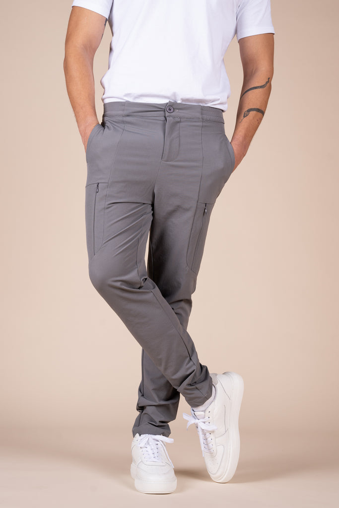 Tailored Tech Cargo Pants - Charcoal