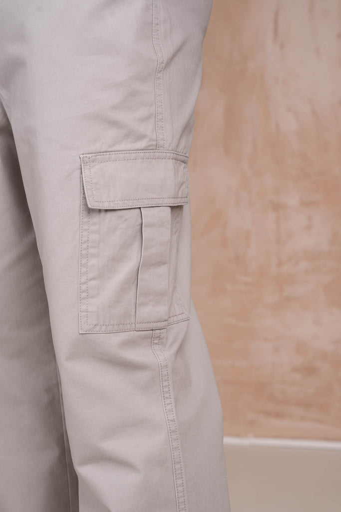 Premium Buckle Cargo Pant - Grey