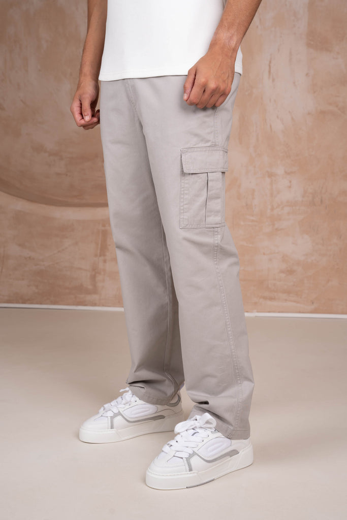 Premium Buckle Cargo Pant - Grey