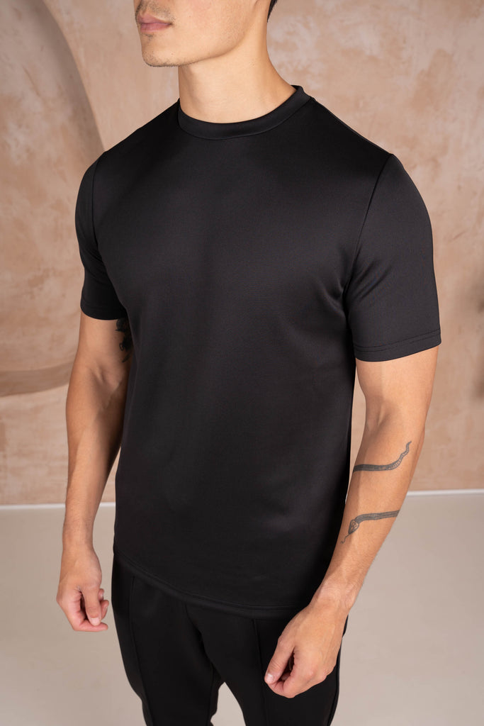 Premium Scuba Slim Fit T-Shirt - Black (JS)