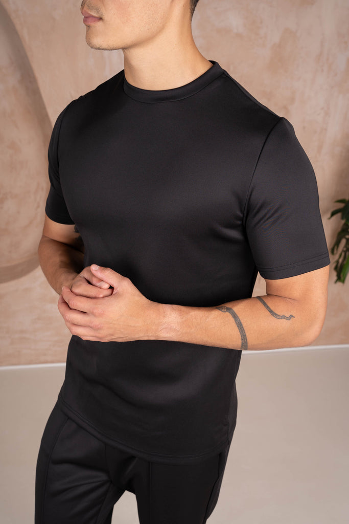 Premium Scuba Slim Fit T-Shirt - Black (JS)