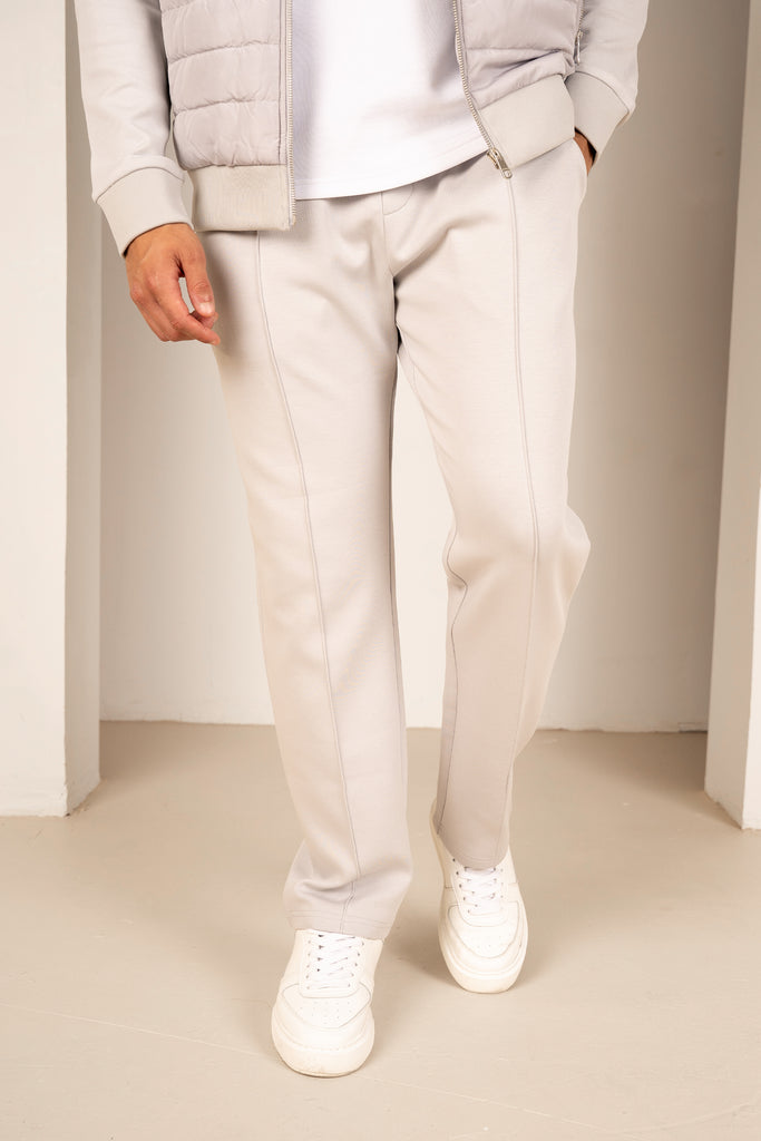 Pintuck Interlock Jogger - Light Grey