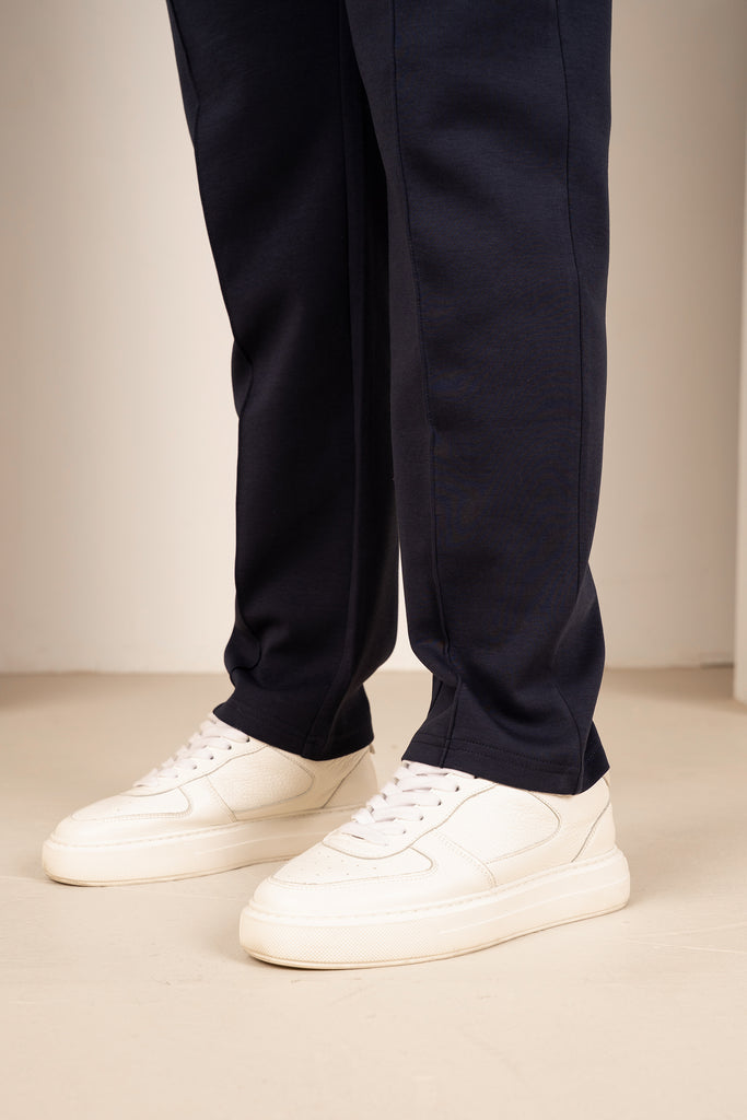 Pintuck Interlock Jogger - Navy