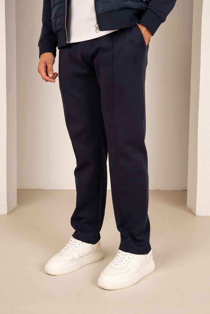 Pintuck Interlock Jogger - Navy