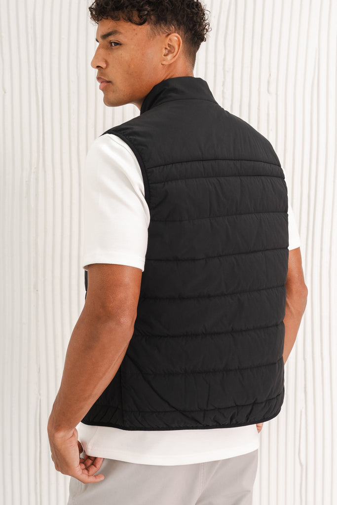 Premium Lightweight Quilted Gilet - Black
