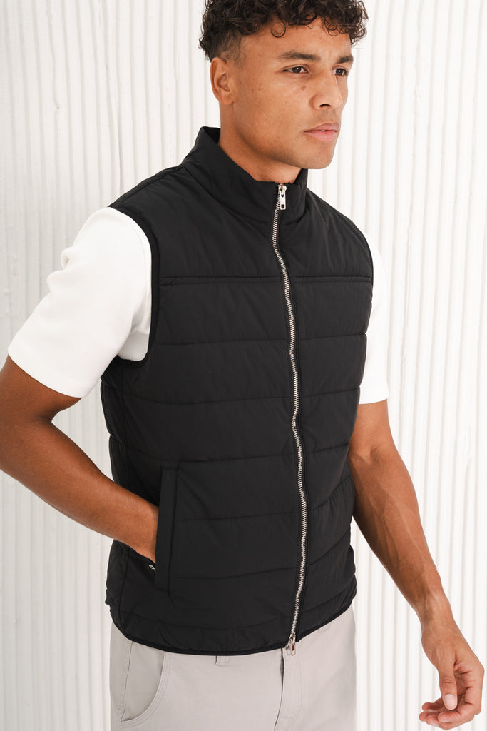 Premium Lightweight Quilted Gilet - Black