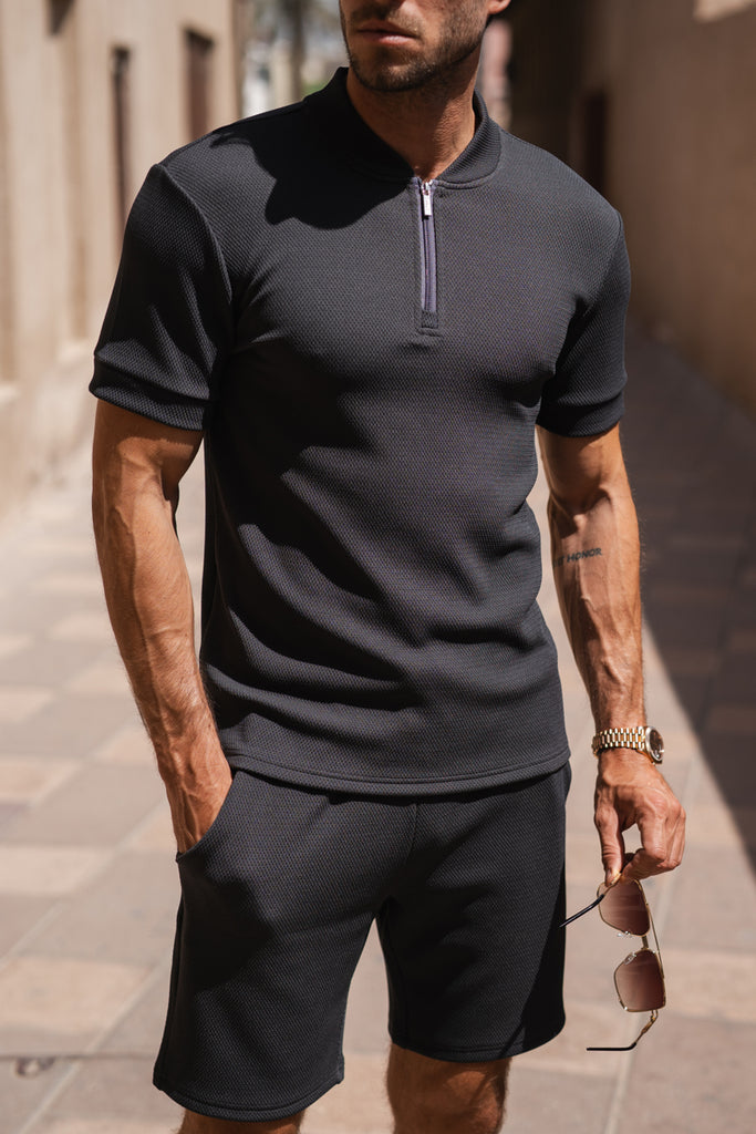 Slim Fit Stretch Shorts - Charcoal
