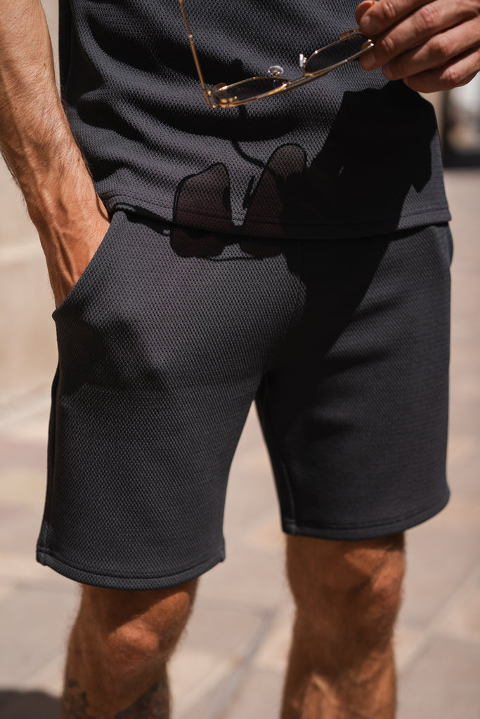 Slim Fit Stretch Shorts - Charcoal