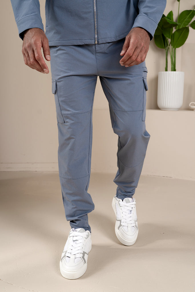 Premium Detail Cargo Pants V2 - Steel Blue