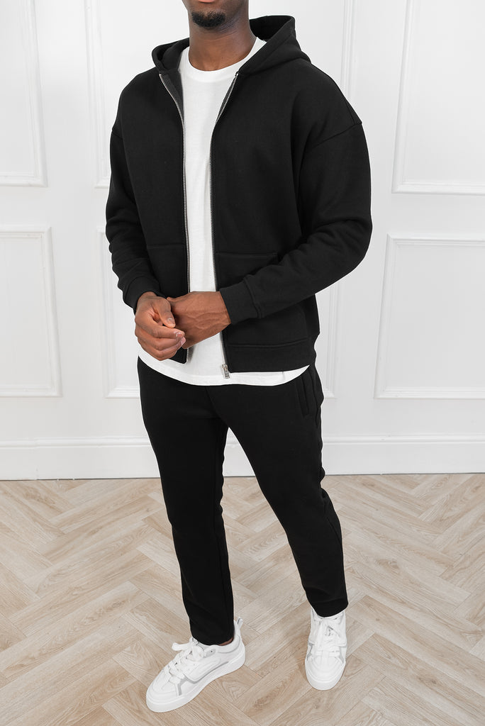 (Different leg length version) Premium Luxe Straight Leg Jogger - Black