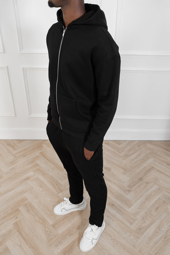 (Different leg length version) Premium Luxe Straight Leg Jogger - Black