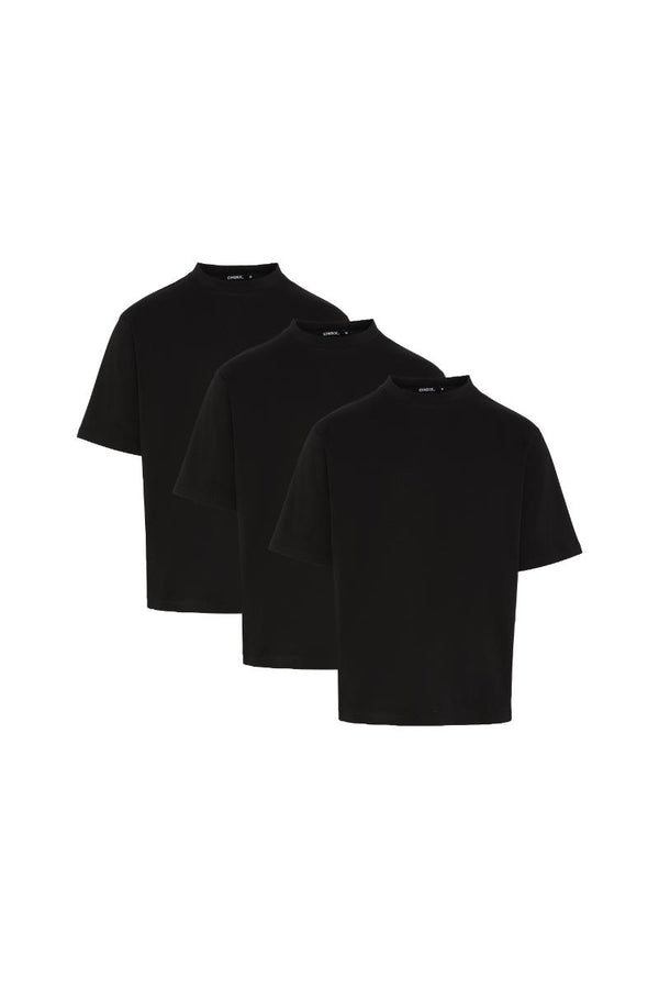 Boxy Fit Oversized T-Shirt - Black - 3 Pack
