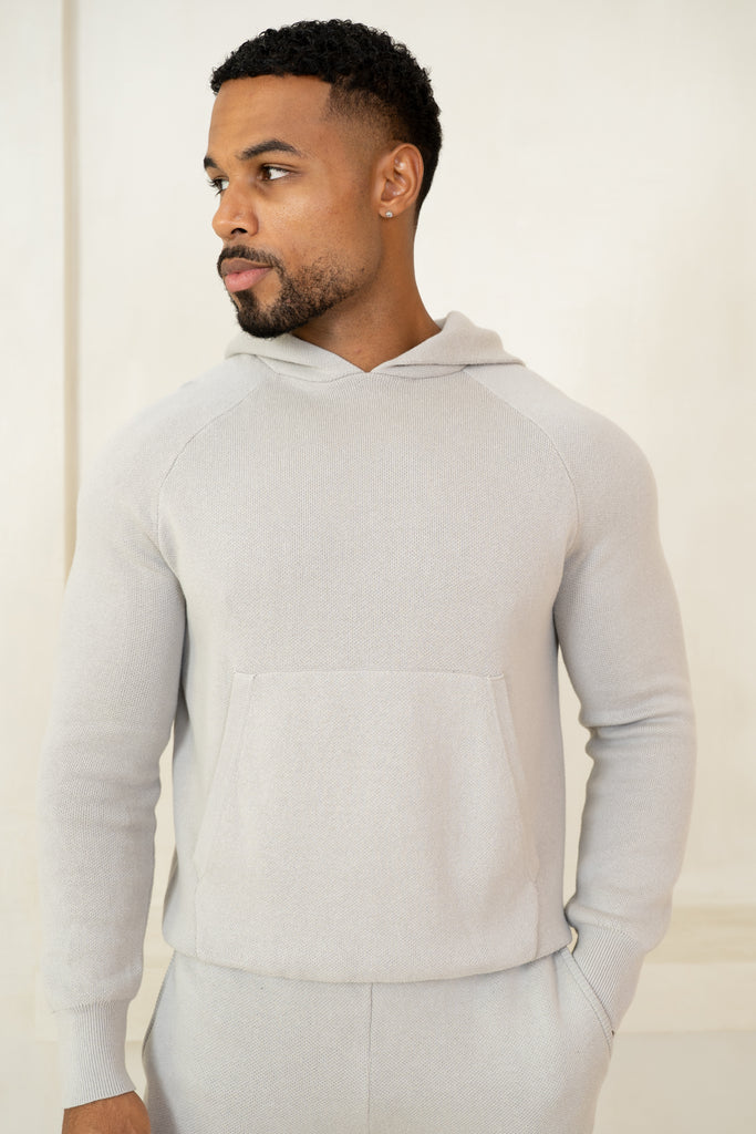 Auren Premium Knitted Hoodie - Grey