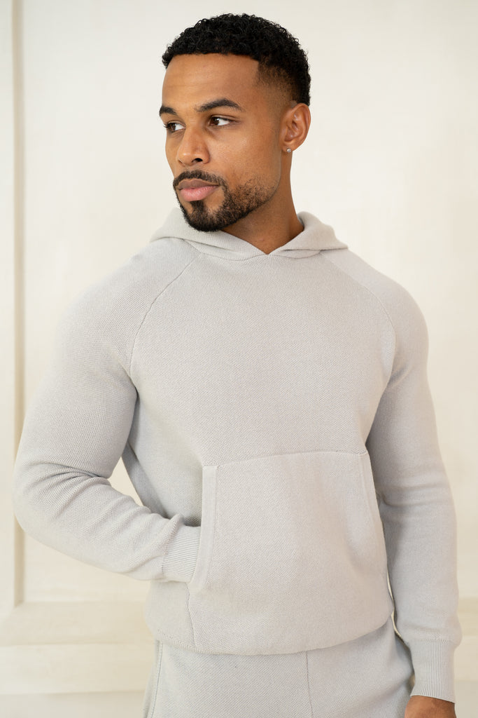 Auren Premium Knitted Hoodie - Grey
