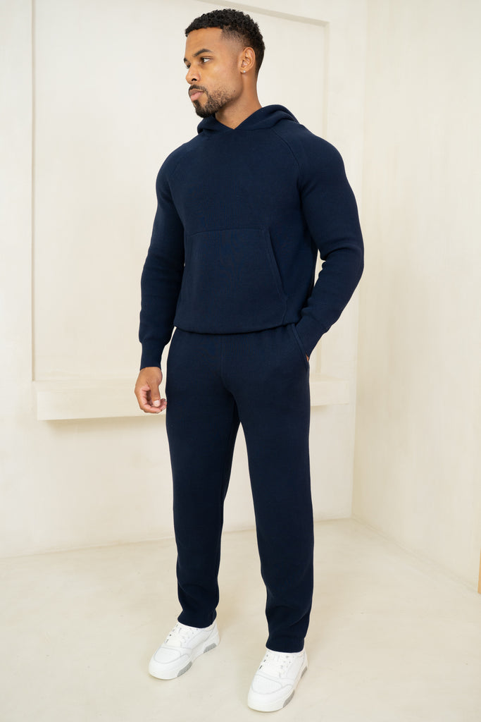 Auren Premium Knitted Hoodie - Navy