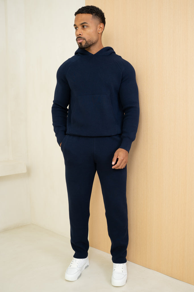 Auren Premium Knitted Hoodie - Navy