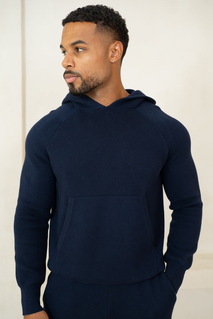 Auren Premium Knitted Hoodie - Navy