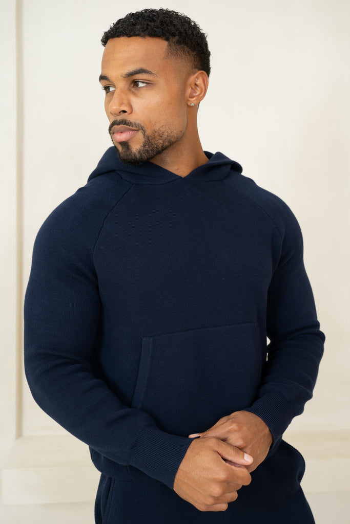 Auren Premium Knitted Hoodie - Navy