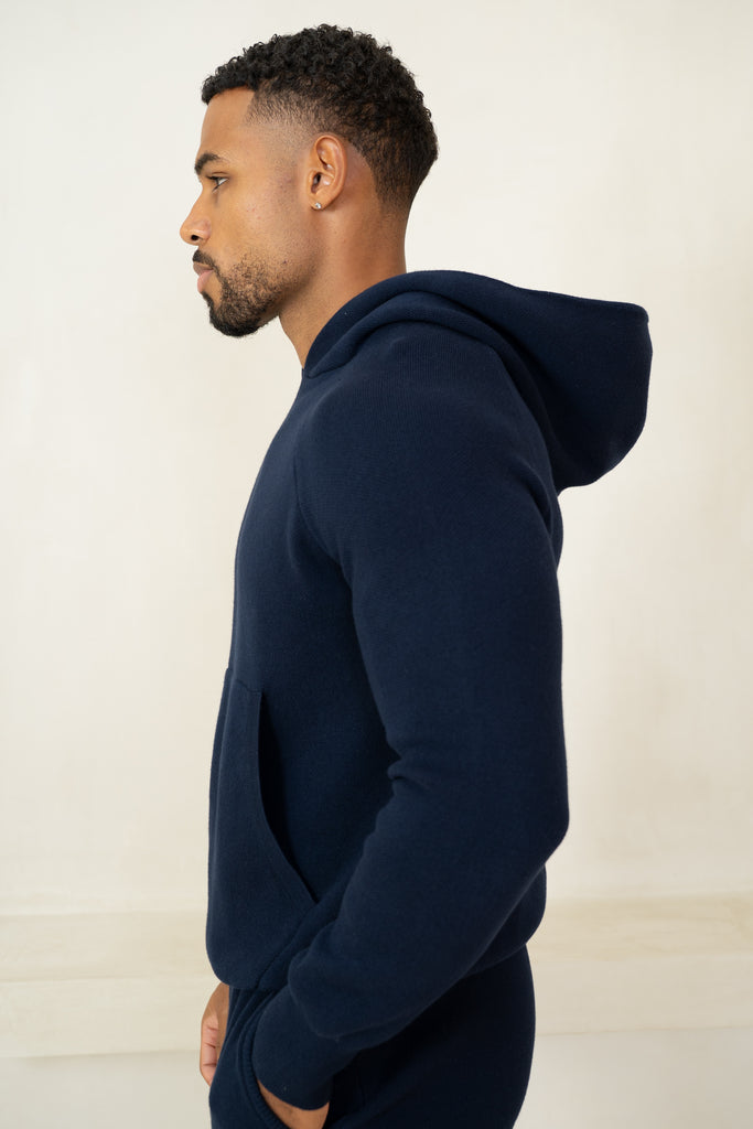 Auren Premium Knitted Hoodie - Navy