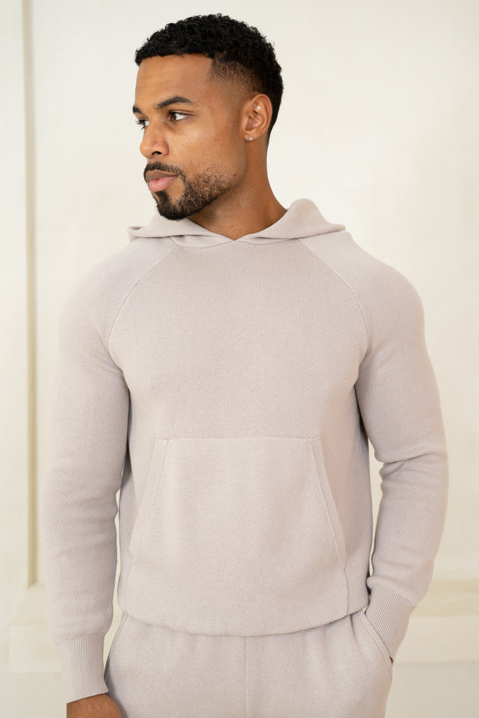 Auren Premium Knitted Hoodie - Taupe