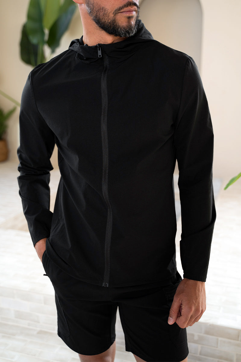 Premium Technical Windbreaker Jacket - Black (SS)