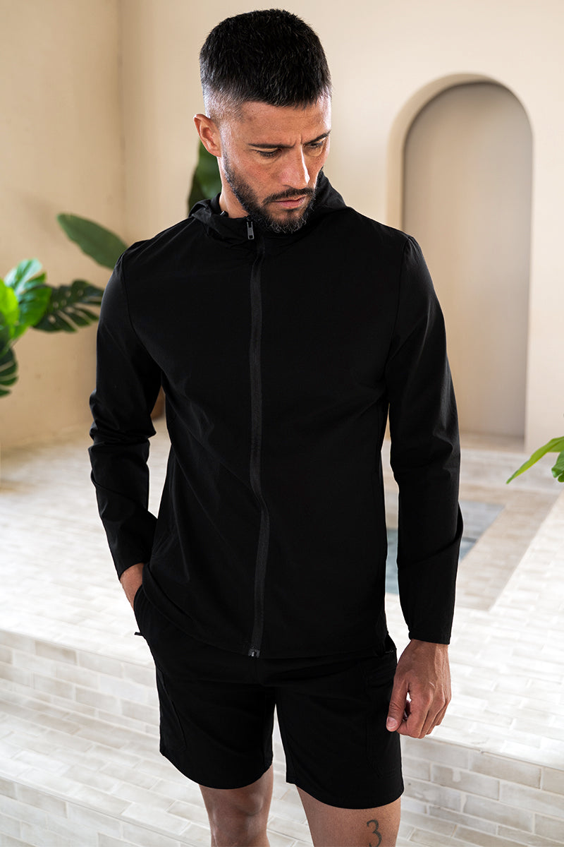 Premium Technical Windbreaker Jacket - Black (SS)