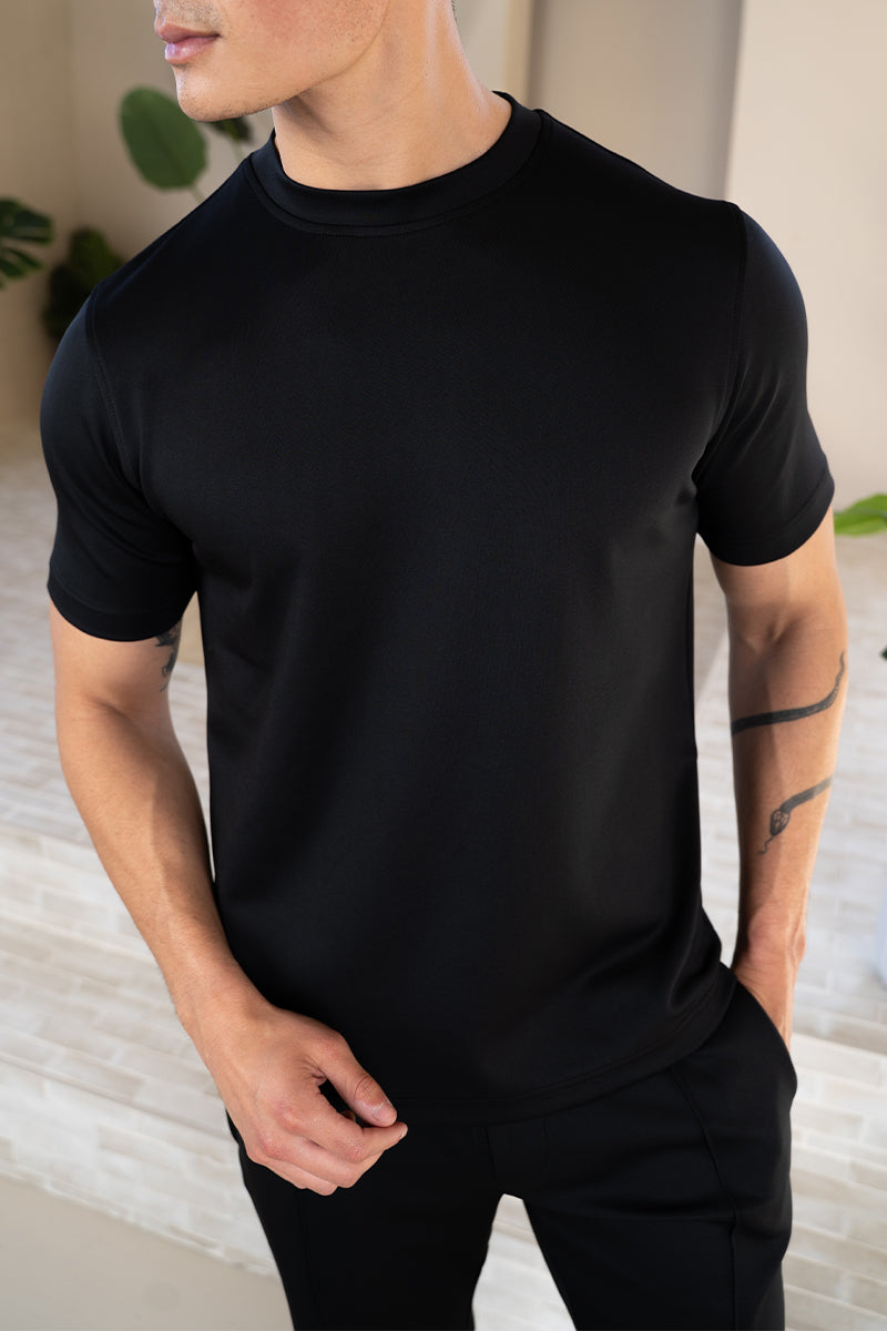 Premium Scuba Pintuck Shorts - Black