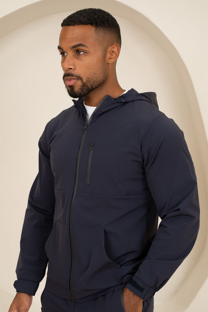 Brushed Tech Windbreaker Jacket - Navy
