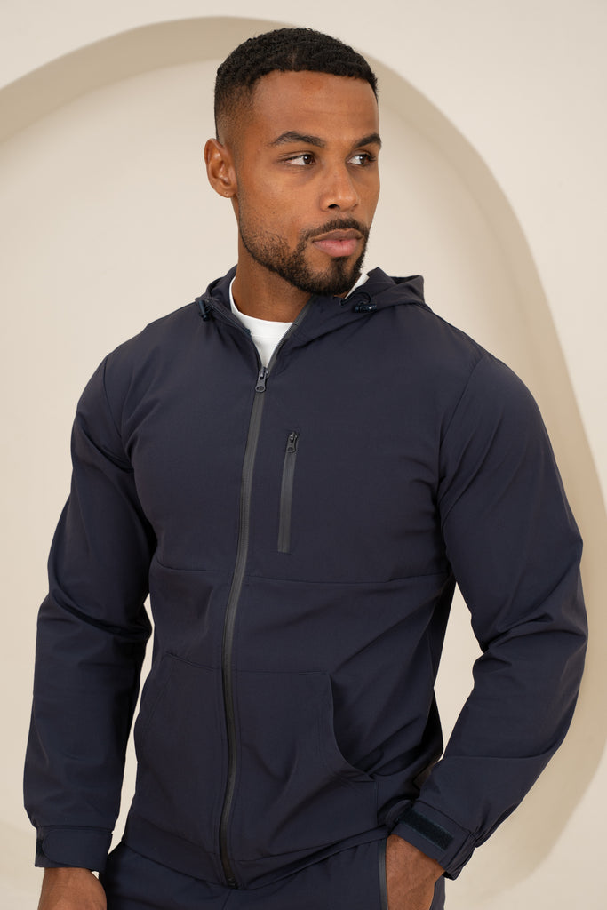 Brushed Tech Windbreaker Jacket - Navy