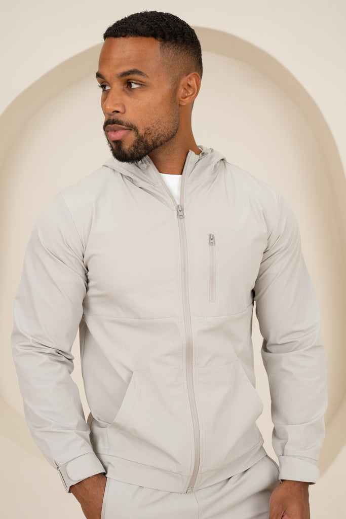 Brushed Tech Windbreaker Jacket - Grey