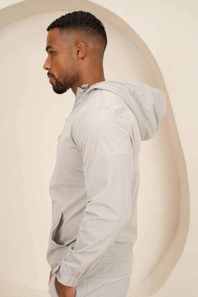 Brushed Tech Windbreaker Jacket - Grey