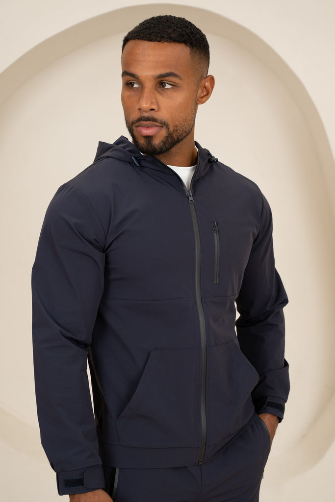 Brushed Tech Windbreaker Jacket - Navy