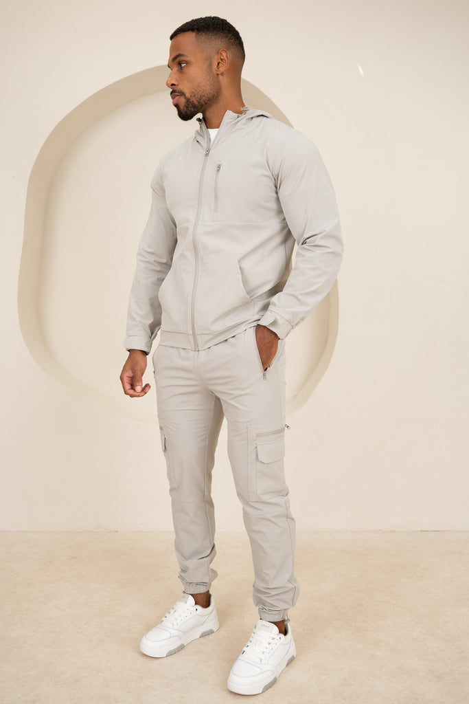 Brushed Tech Windbreaker Jacket - Grey