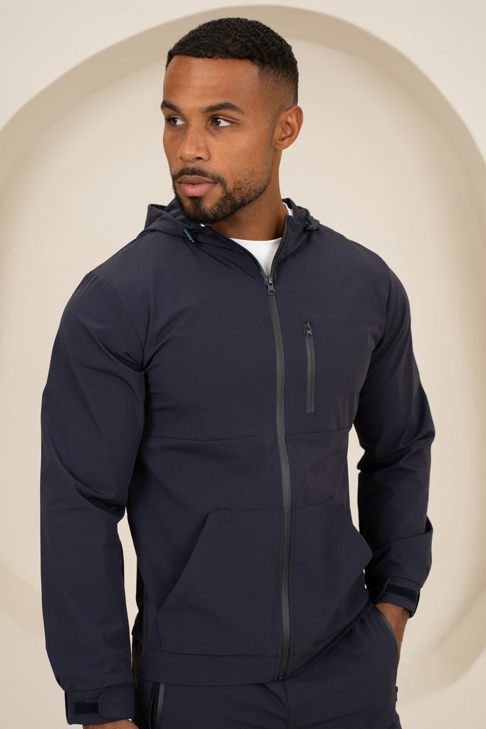 Brushed Tech Windbreaker Jacket - Navy