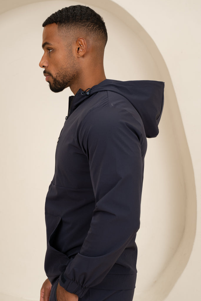 Brushed Tech Windbreaker Jacket - Navy