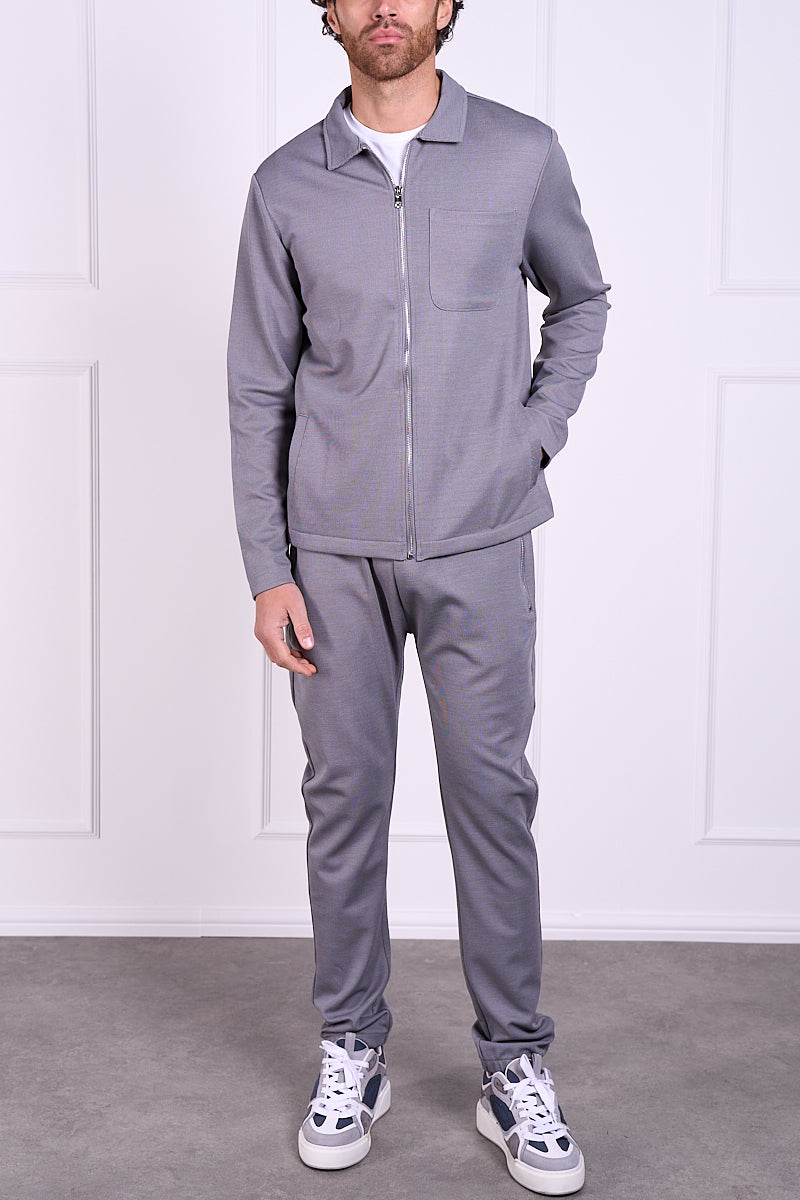 Pique Zip Up Jacket - Grey