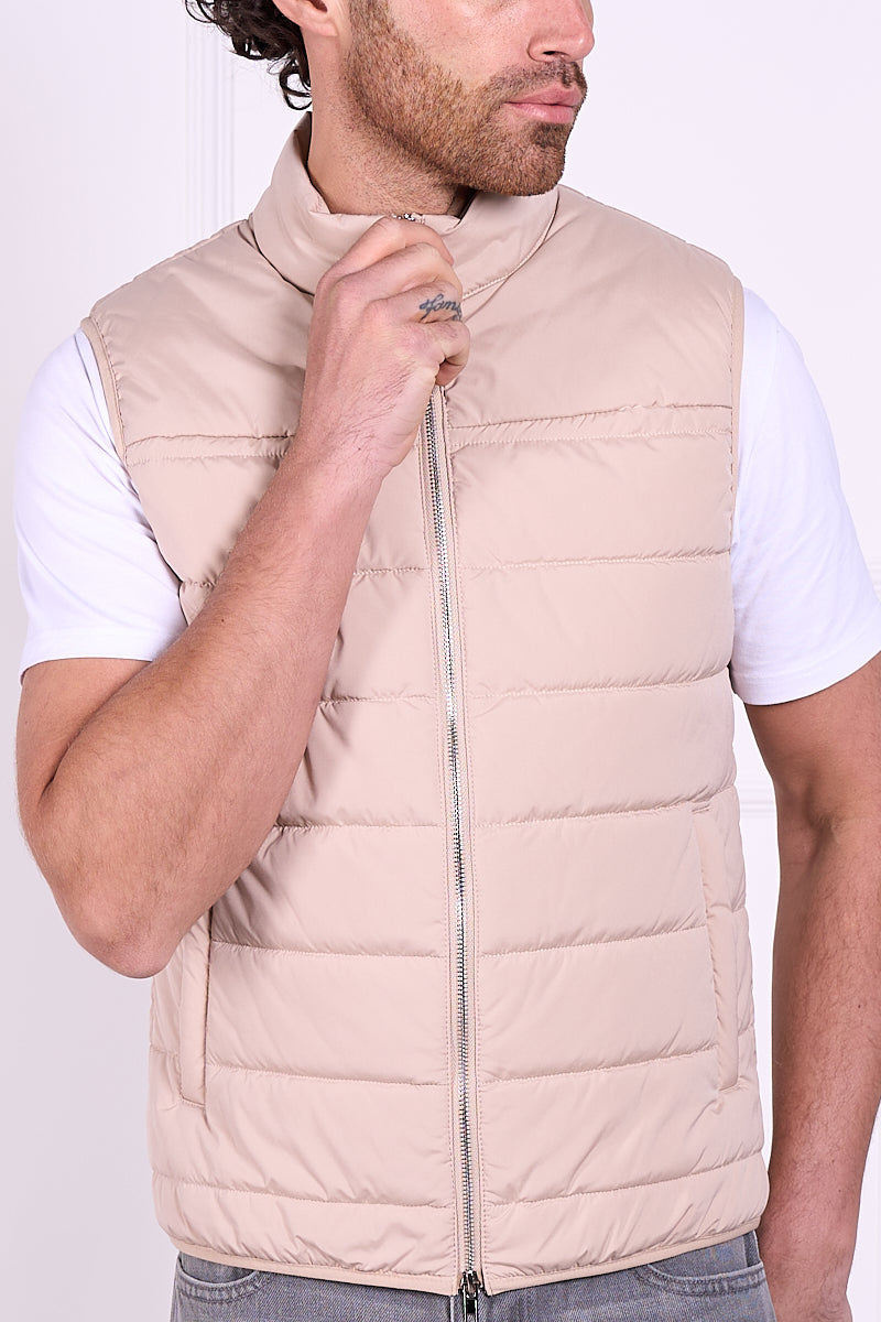 Premium Lightweight Quilted Gilet - Taupe