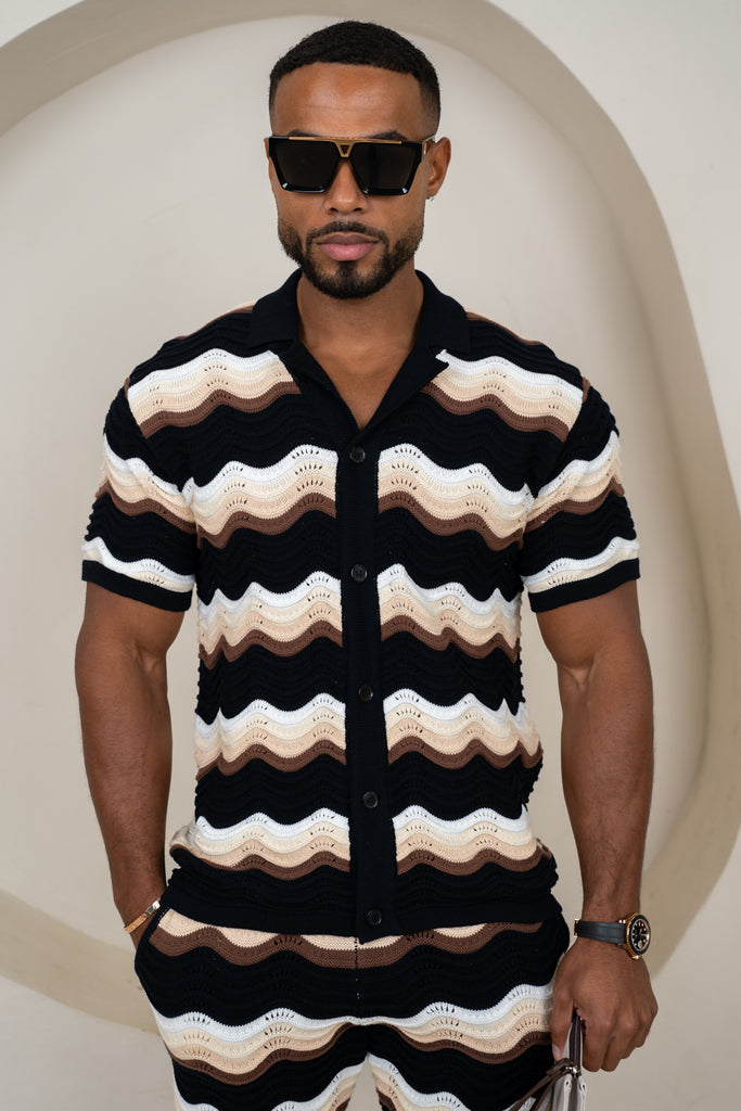 Capri Wave Resort Knitted Shirt - Black