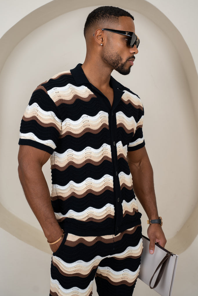 Capri Wave Resort Knitted Shirt - Black