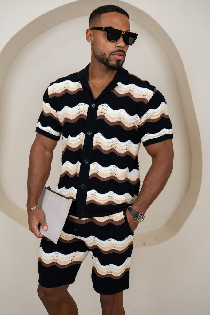 Capri Wave Resort Knitted Shirt - Black
