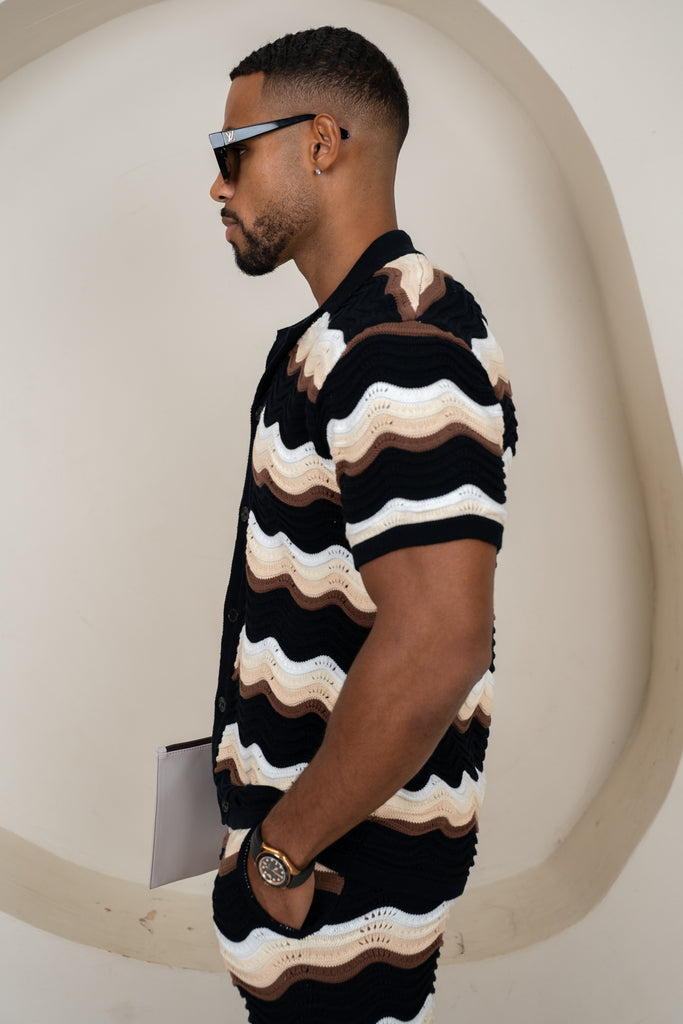 Capri Wave Resort Knitted Shirt - Black