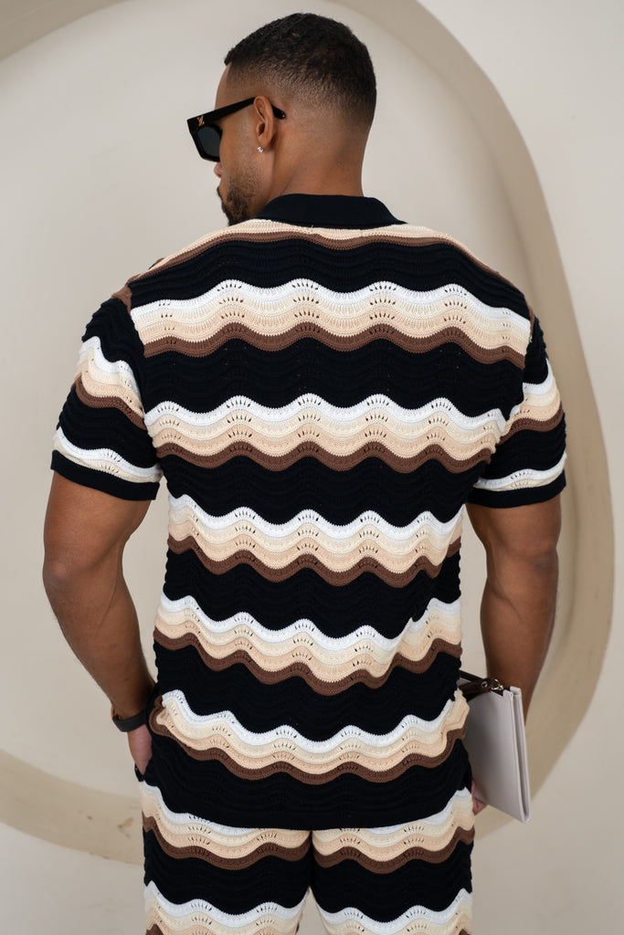 Capri Wave Resort Knitted Shirt - Black